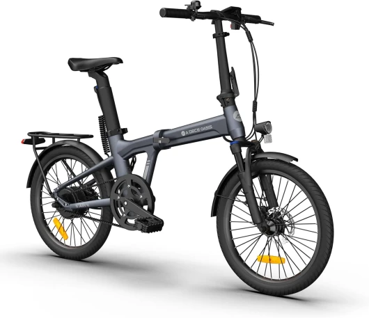 ADO Air20Pro Vélo électrique Pliable, Moteur BAFANG, Entraînement par Courroie, Vélo électrique avec Assistance au Pédalage, IPX7 LCD, APP, Batterie Amovible 36V/9.6Ah, Autonomie de 100 km Gris