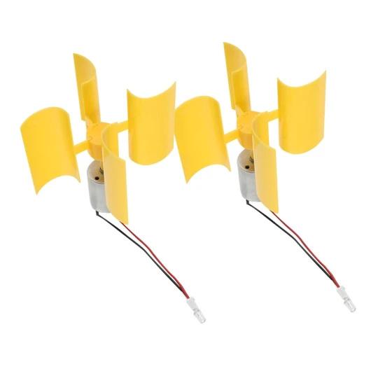 Mipcase 2pièces Éolienne Portable Miniature à Vertical Générateur Éolienne Pour Applications Et Extérieures Modèle De Simulation Éducative Pour Étudiants jaune 10.00X10.00X3.00CM