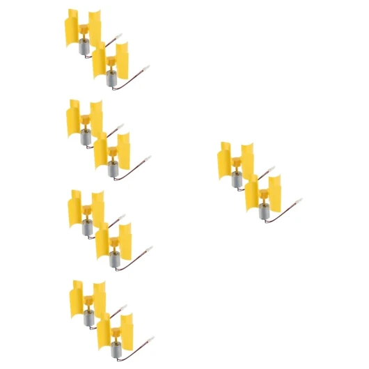VANZACK 10pièces Éolienne Verticale Compacte Générateur Éolien Miniature Pour Éducatifs Et Expériences Scientifiques Moteur à Vent Pratique Pour Étudiants Et Adolescents jaunex5pcs 10.00X10.00X3.00CMx5pcs