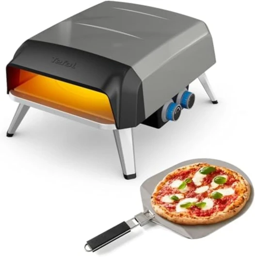 Pizza Pronto, Four à pizza extérieur, Fonctionne au gaz, Pierre rotative à 360° pour cuisson uniforme, Application gratuite, JM412010
