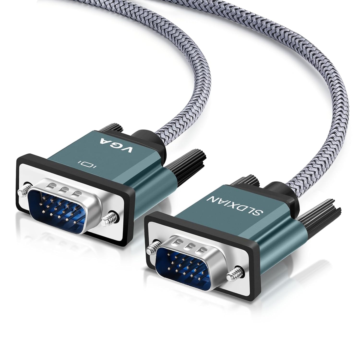 SLDXIAN Câble VGA 15 Broches Mâle vers Mâle Full HD 1080p pour Moniteur, Projecteur, Ordinateur Portable, TV (1M)