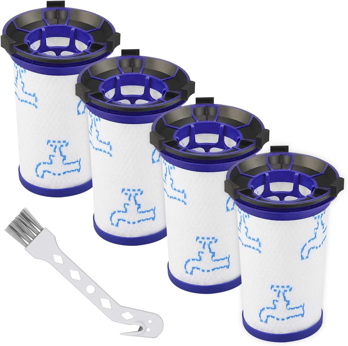 Lot de 4 Filtre de remplacement pour aspirateur Rowenta Air Force 360 RH9037 RH9038 RH9039 RH9051WO RH9057WO RH9086WO Alternative pour ZR009001