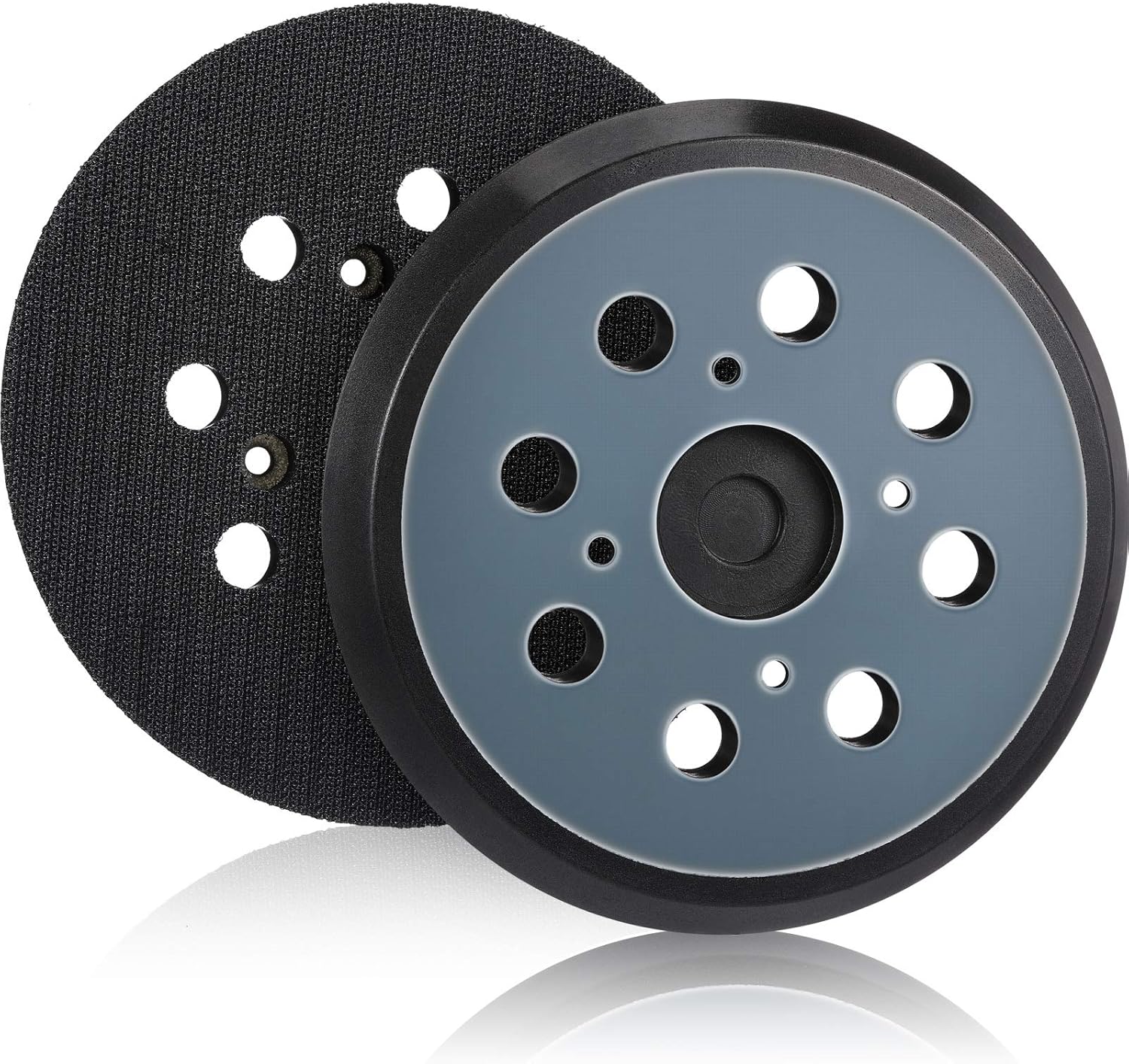 2 Pièces 125mm Tampon de Ponceuse de Remplacement Orbitale à Crochet et Boucle à 8 Trous Plateau de Ponçage (Bleu,)