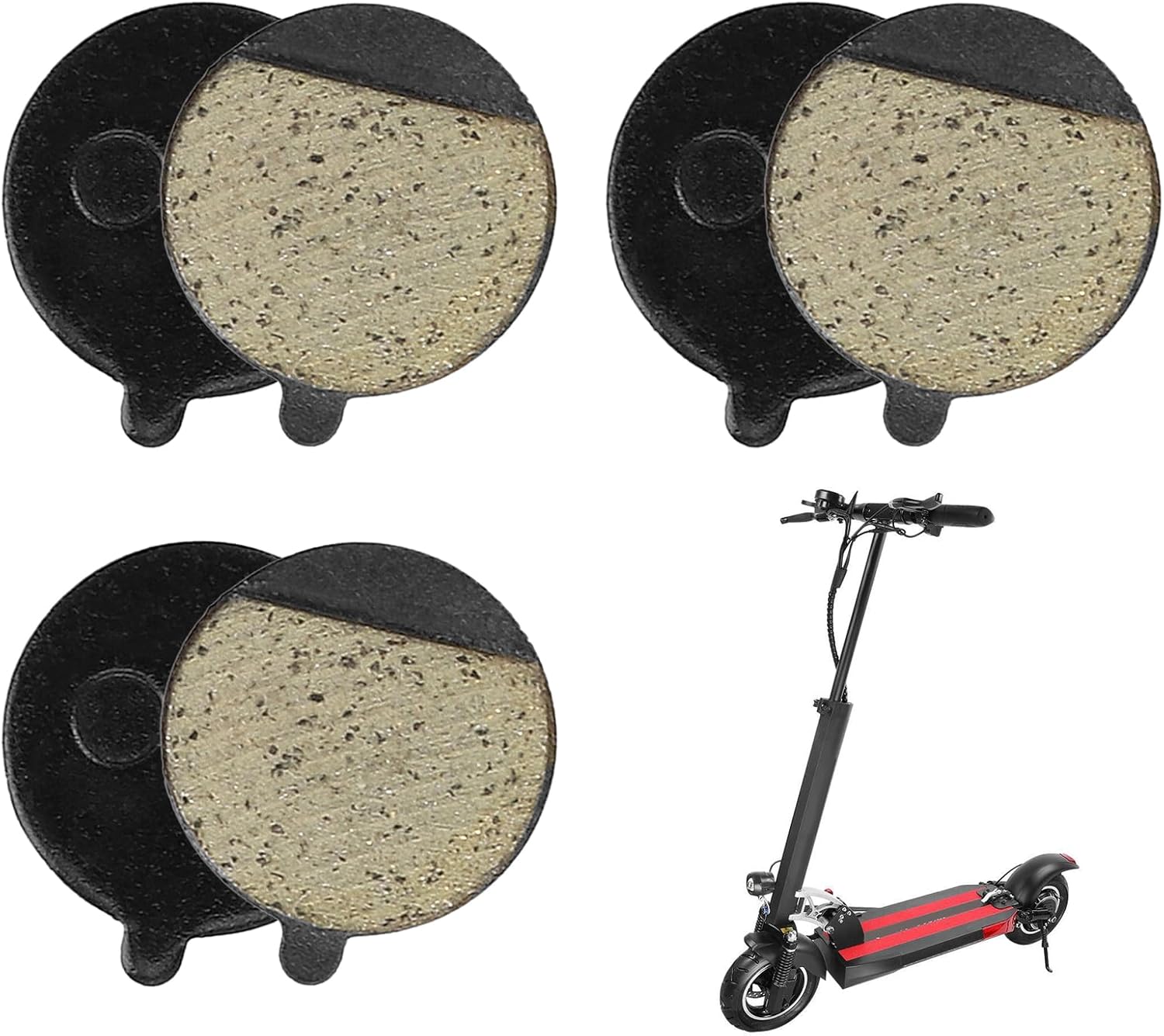Jeu de 4 Plaquettes de Frein pour Trottinette électrique, Plaquette de Frein Semi-métal - Pièces de Rechange de Frein à Disque en Métal et Résine Semi-Métallique 4PCS