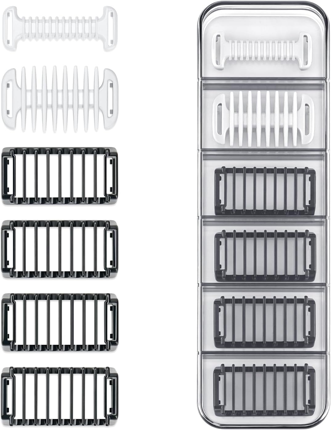 Sabots avec étui - Peignes Guidage de Bidirectionnel 1/2/3/5 mm, Peigne pour le Corps et Protection pour la peau, et Facile à Transporter, Compatible avec Obalde QP2734/QP2824/QP25XX/QP26XX