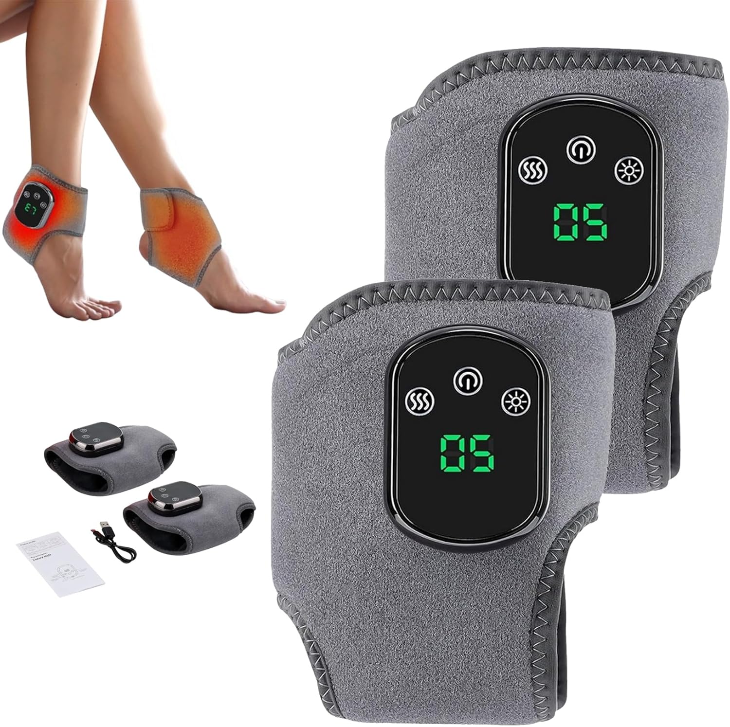 Masseur 3 En 1 Calmpro - 2025 Sanaflo Massage Pieds électrique Chauffant, Réglable, Rechargeable Et Portable, Soulage Douleurs, Tensions Et Fatigue (2PCS)