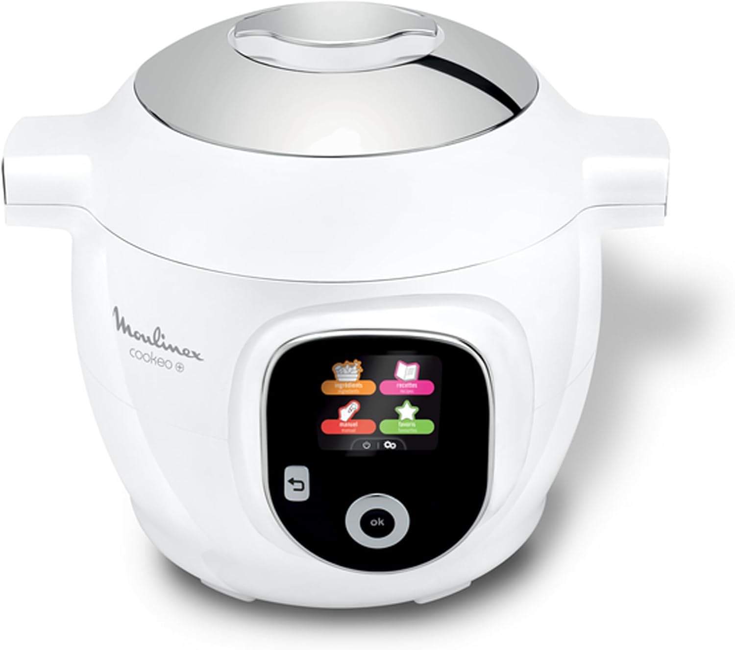 , Cookeo Multicuiseur intelligent 6L, 80 recettes intégrées, Cuisson sans surveillance, Ecran intuitif, Guide de cuisson, Application MyMoulinex, 1600W, Blanc, 15 ans réparabilité CE854110 80 recettes 6 L