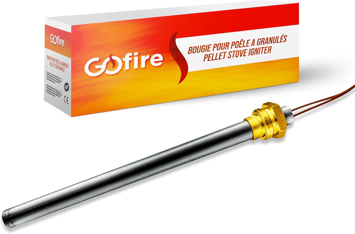 Bougie d'allumage pour poêle à granulé Générique - Compatible/adaptable PIAZZETTA/SUPERIOR/JOLLY MEC/INTERSTOVES/INVICTA/MCZ/FREEPOINT/RED/KAUSIFLAM/SKIA (150/140mm - Ø9,9mm - 280 W - écrou 3/8)