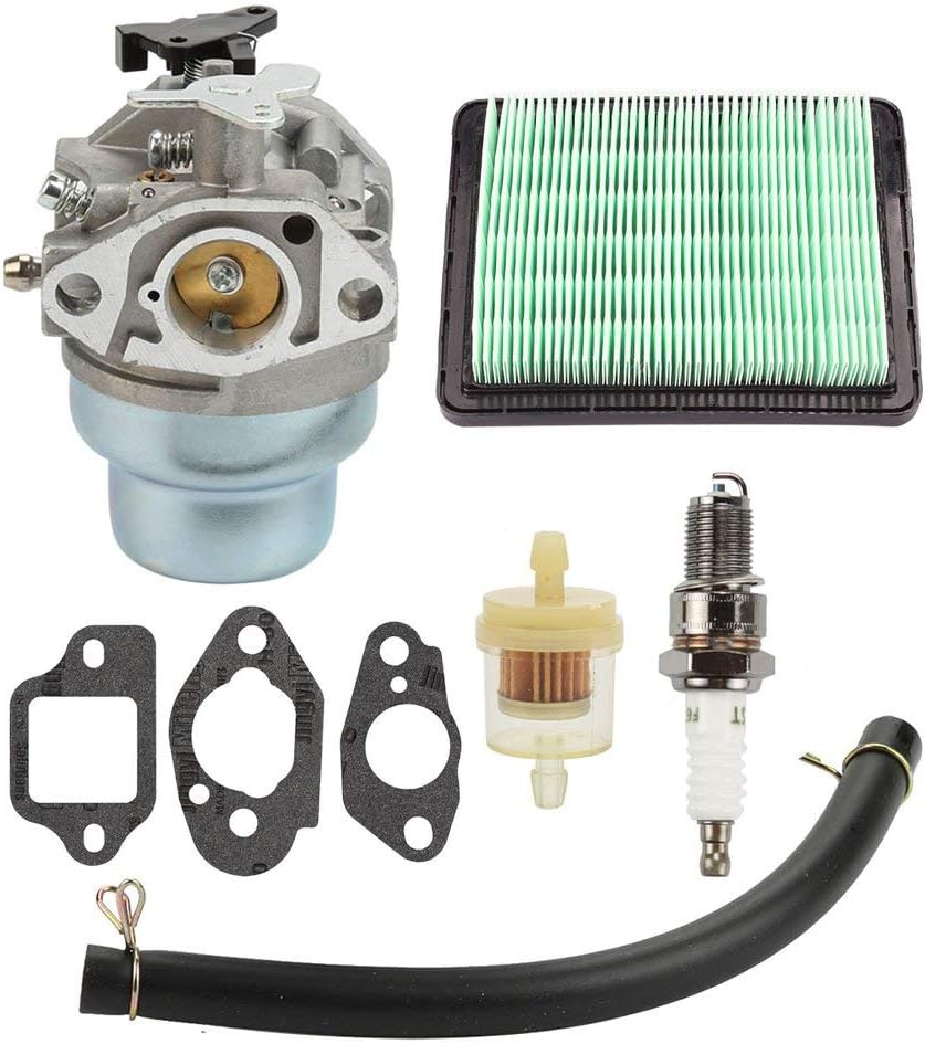 Hippotech Carburateur avec joint de bougie Kit de filtre à air de carburant Remplacement pour Honda GCV160 GCV160A GCV160LA HRB216 HRS216 HRR216 HRT216 HRZ216