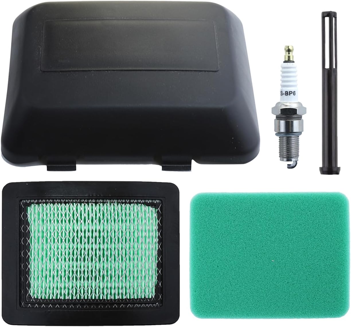Filtre à Air avec Couvercle pour Honda GCV135 GCV160 GCV190 Tondeuse GX100 Moteur et Plus, ADEFOL Filtre a Air + Pré Filtre + Couvercle + Filtre Essence + Bougie Pièces Filter Accessoire