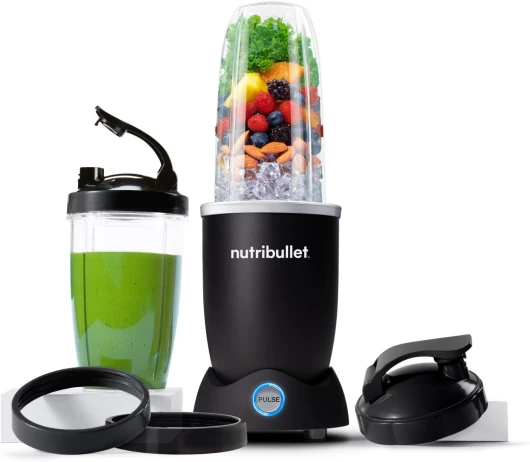 Pro 1200, Blender électrique, Broyeur, Smoothie Blender, Blender multifonctions, puissance 1200w, verres 700ml et 900ml, noir, NB120MB