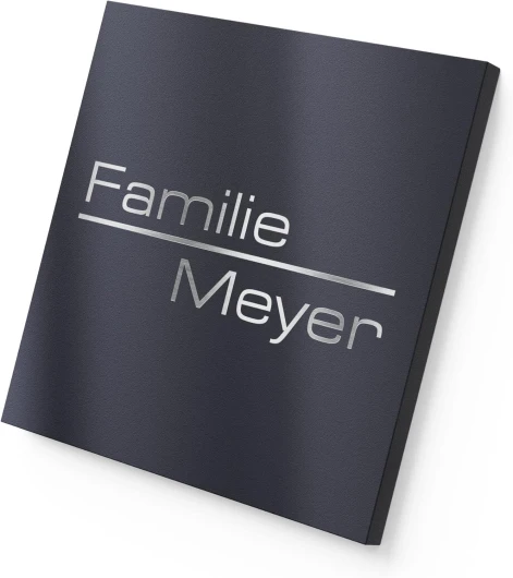 Graviers Plaque nominative en acier inoxydable avec gravure en RAL7016 – Plaque de boîte aux lettres avec nom pour la porte d'entrée – autocollante, vis sans tête ou colle en silicone Namensschild 1 RAL7016