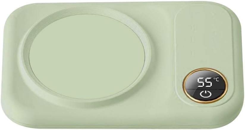 Chauffe-Tasse a Café,Tapis Chauffant Électrique USB 10 W avec Arrêt Automatique de 8 Heures et 3 Réglages de Température pour Bureau,Maison,Bureau,Chauffage du Café,Thé,l'eau,Lait,Boissons Vert