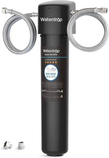 15UA Système de Filtre à Eau sous le Comptoir, Connexion Directe au Robinet de Cuisine, Capacité de Réduction de Chlore Elevée de 60000 Litres, USA Tech WD-15UA