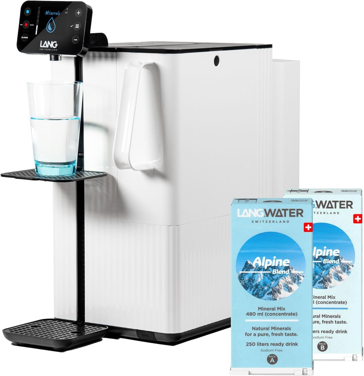 WATER Purificateur d'eau & Minéralisation TheWell 2 - Filtration eau du robinet instantanée avec Osmose Inverse NSF58, UV, Distributeur eau chaude - Inclut osmoseur et 2 Packs de Minéraux Suisses Minéraux Inclus Blanche