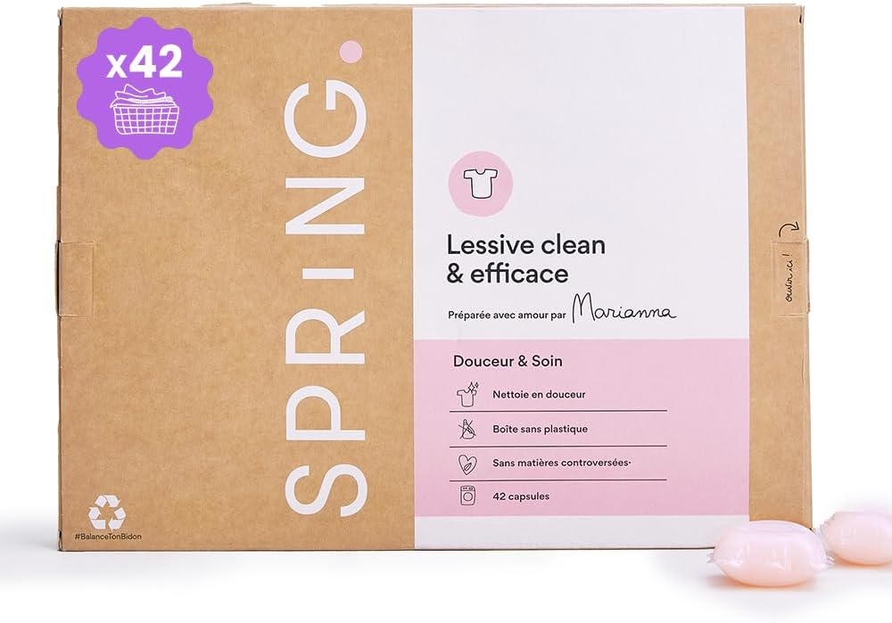 Lessive Fleur Poudrée 42 Capsules - Fraîcheur Longue Durée - Nettoyage Efficace - Parfum Agréable - Formule Clean - Éco-responsable 42 unité (Lot de 1)