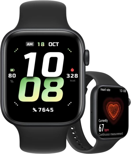 Watch 5 Smartwatch, 1.85” AMOLED Display Smart Watch Homme Femme, 15 Jours d'autonomie, GPS, Noir