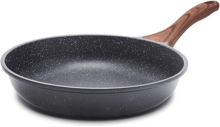 Poêle à frire antiadhésive 28cm, Induction, Poêle en Pierre avec revêtement en granit suisse, Poêle à Omelettes, Poignée thermo-isolée, Cuisson saine Poêle 28cm