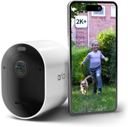 Pro 5 2K, Caméra de Surveillance WiFi Extérieure Sans Fil, Vision Nocturne Couleur Avancée, Éclairage, Sirène et WiFi Double Bande, Essai Abonnement Secure Inclus, 1 Caméra Blanc Pro 5 1 Caméra