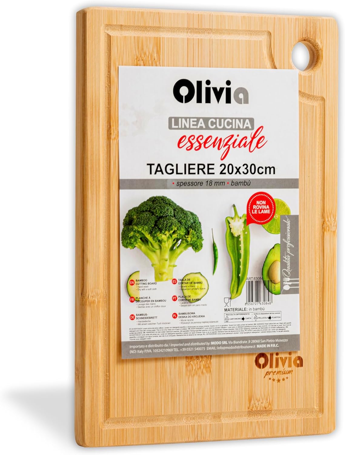 IPEA Planche à Découper Rectangulaire en Bois pour Légumes, Fruits, Salami - Planche à Découper de Cuisine Multifonction pour Couper et Servir des Apéritifs, Pain, Fromages - Plateau