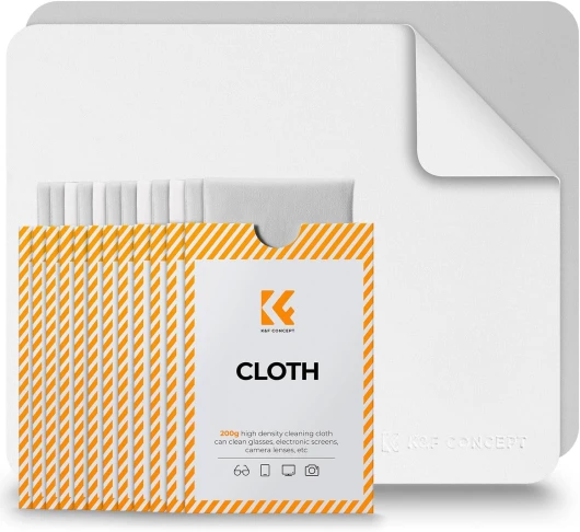 K&F Concept Chiffons de Nettoyage - Chiffons de Nettoyage en Microfibres, Chiffons de Nettoyage pour Lentilles d'Appareil Photo, Lunettes, écrans, Appareils Photo, Tablettes, 12 PCS (15 x 18 cm)