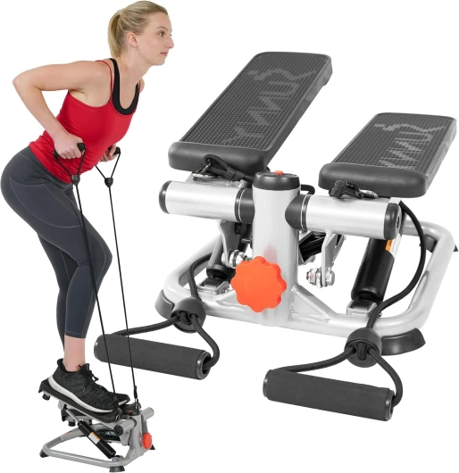 Sunny Health & Fitness: Mini Steppers pour l'exercice, Step d'escalier à Faible Impact, avec Connexion optionnelle à l'application Gratuite SunnyFit et Bande de résistance 03 Avancé