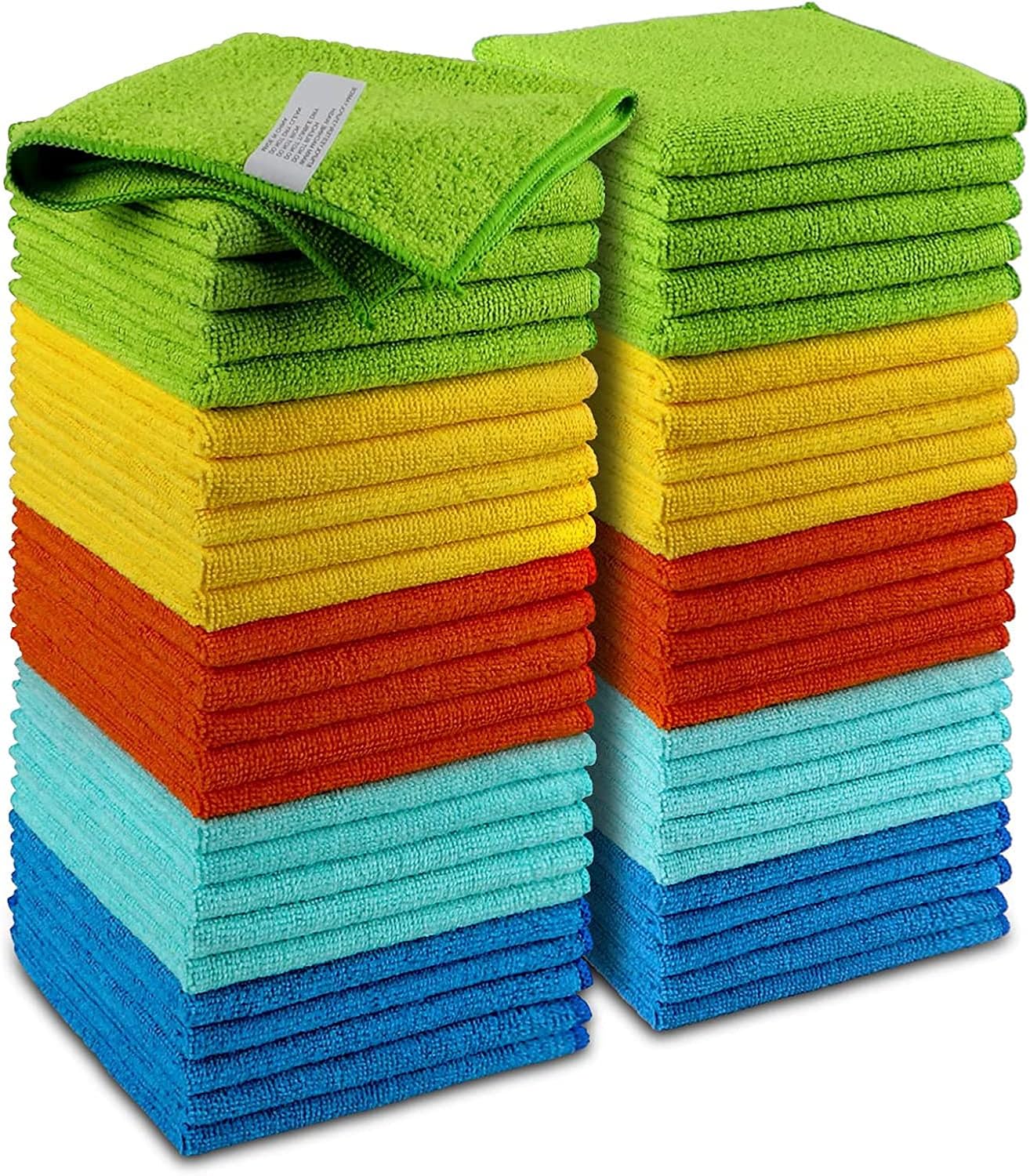 AIDEA Lot de 50 Chiffons de Nettoyage en Microfibre de qualité supérieure - Non Pelucheux, Anti-Rayures - Absorbants - pour Voitures, SUV, camions et Bateaux - 30 x 30 cm Multicolor-pack Of 50