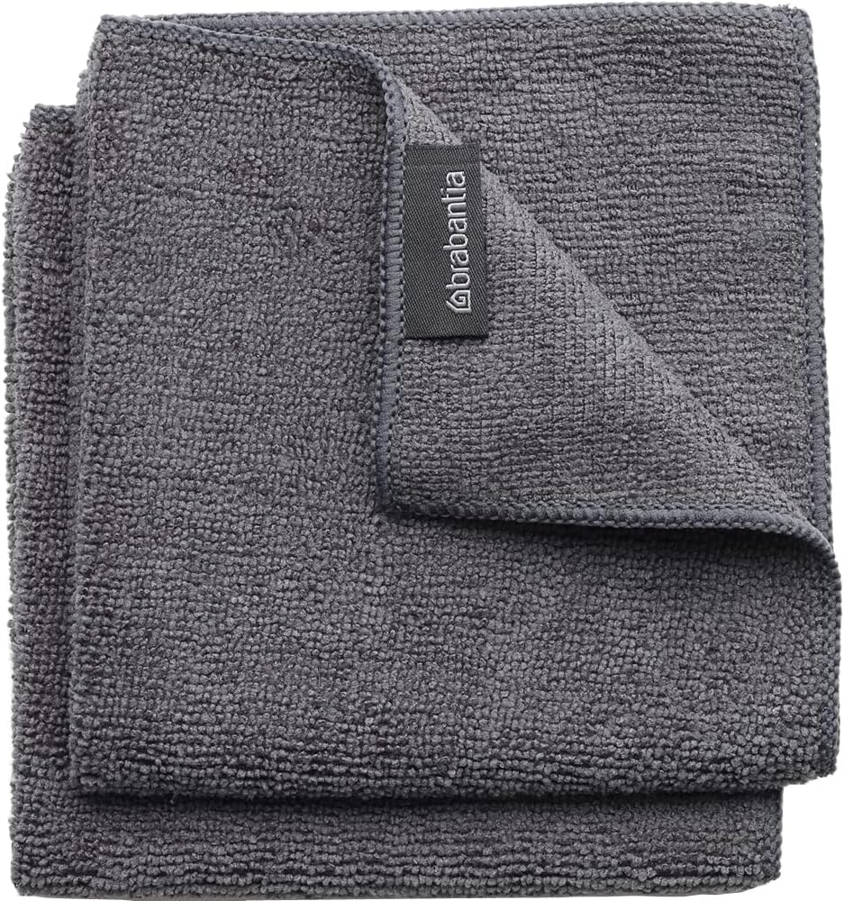 Microfiber Torchon (Lot de 2), Gris Foncé, 30 x 30 x 0,5 cm Dark Grey 30 x 30 x 0,5 cm