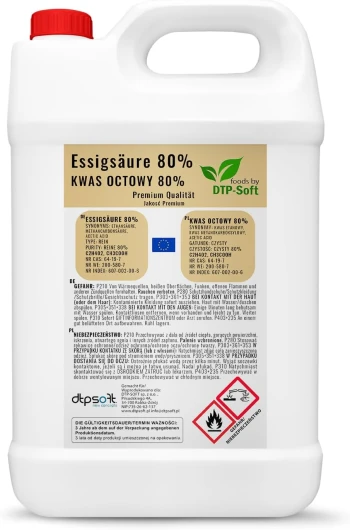 5 l d'acide acétique 80 % d'essence de vinaigre de qualité supérieure