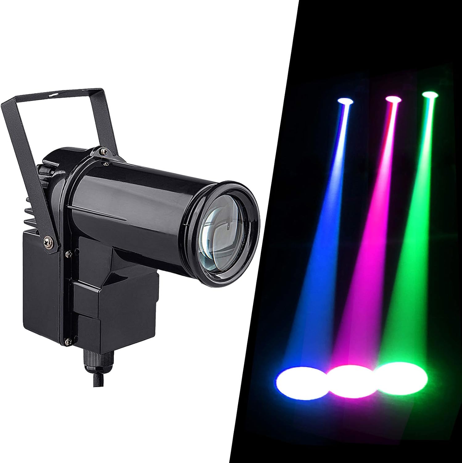 9w RGB Projecteur pour Boule à Facettes Lumiere pour Boule a Facette avec Moteur, Laser Boule à Facette Scene de Spectacle Lumiere Disco, Spot Led Directionnel Faisceau Pinspot Lumiere de Poursuite