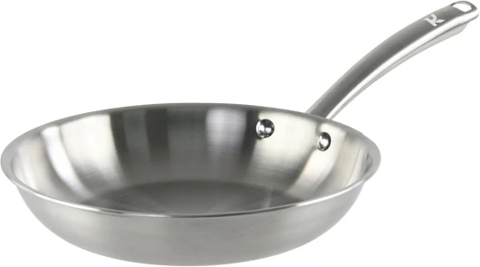 Poêle Ø30 cm en Acier Inoxydable 18/10 Triply - Sans PFAS - Tous feux dont induction et four - 0008273, Gris