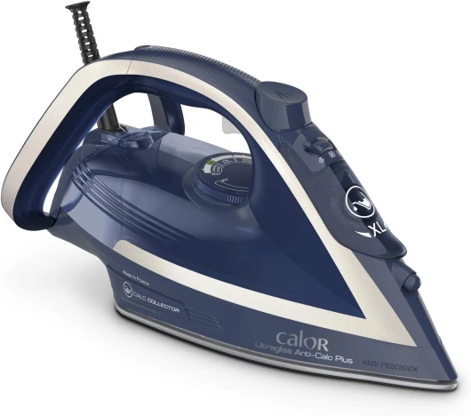 Fer à repasser vapeur, 2800 W, Débit vapeur continu 50 g/min, Fonction pressing 250 g/min, Système anticalcaire, Mode éco, Ultragliss Anti-Calc Plus FV6830C0 250g/min