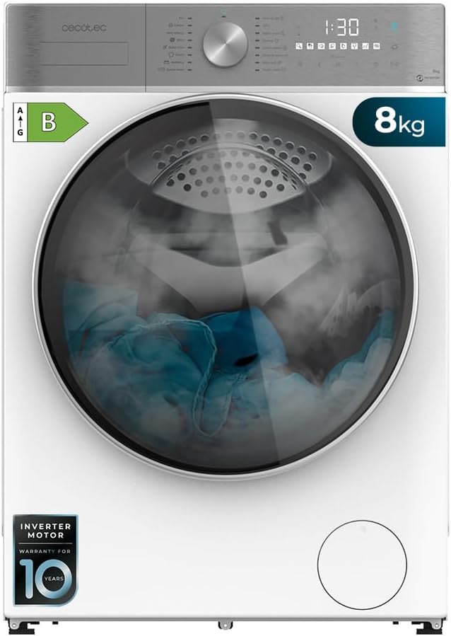 Lave-linge Séchant 8-5 kg Chargement Frontal Bolero Wash&Dry 8580 Inverter B - 1400 tr/min, 16 Programmes, Moteur Inverter Plus, SteamMax, OnSmart, Fuzzy Logic, SpaCare et Détecteur de Charge 8 + 5 Kg Blanc