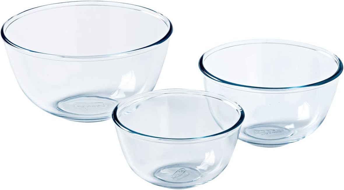 Lot de 3 Bols/Saladiers - 3 Tailles - Verre Borosilicate - Extrême Résistance - Made in France Unique