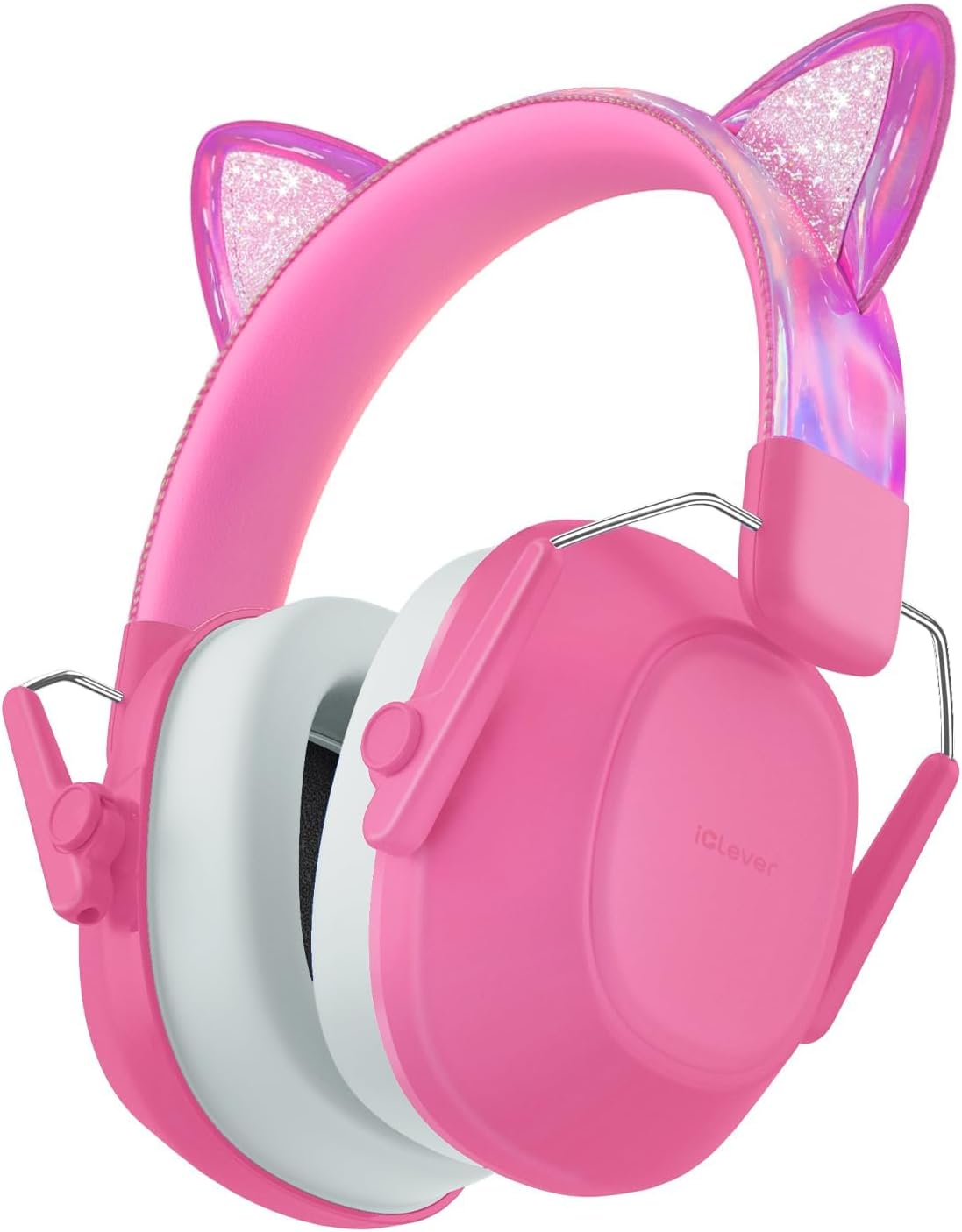 Casque Anti Bruit Enfant, Protection Auditive SNR 29dB, Taille Ajustable pour Tous les Âges, Pliable & Confortable, Casque Anti-Bruit pour Concerts, Feux d'Artifice, Autisme, Hypersensibilité Oreilles de Chat Rose