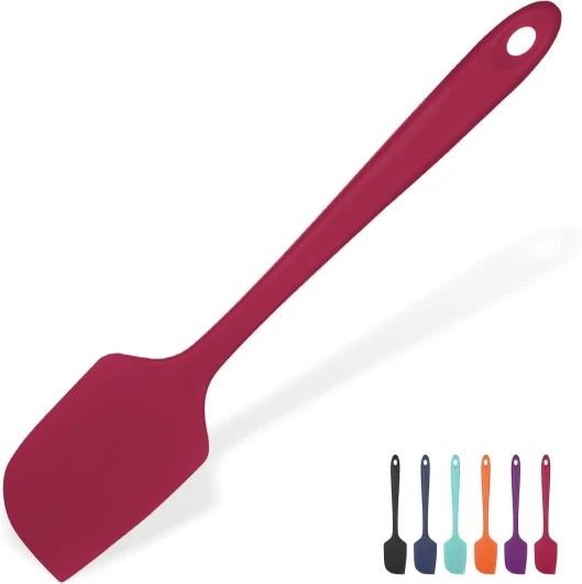 U-Taste Grande Spatule en Silicone: 315℃ Résistant à la Chaleur Maryse Grattoir Flexible et Antiadhésif, Ustensile de Cuisine pour la Cuisson pour Mélanger Remuant Raclant (29cm, Rouge) 28,9 cm (grande spatule) Rouge