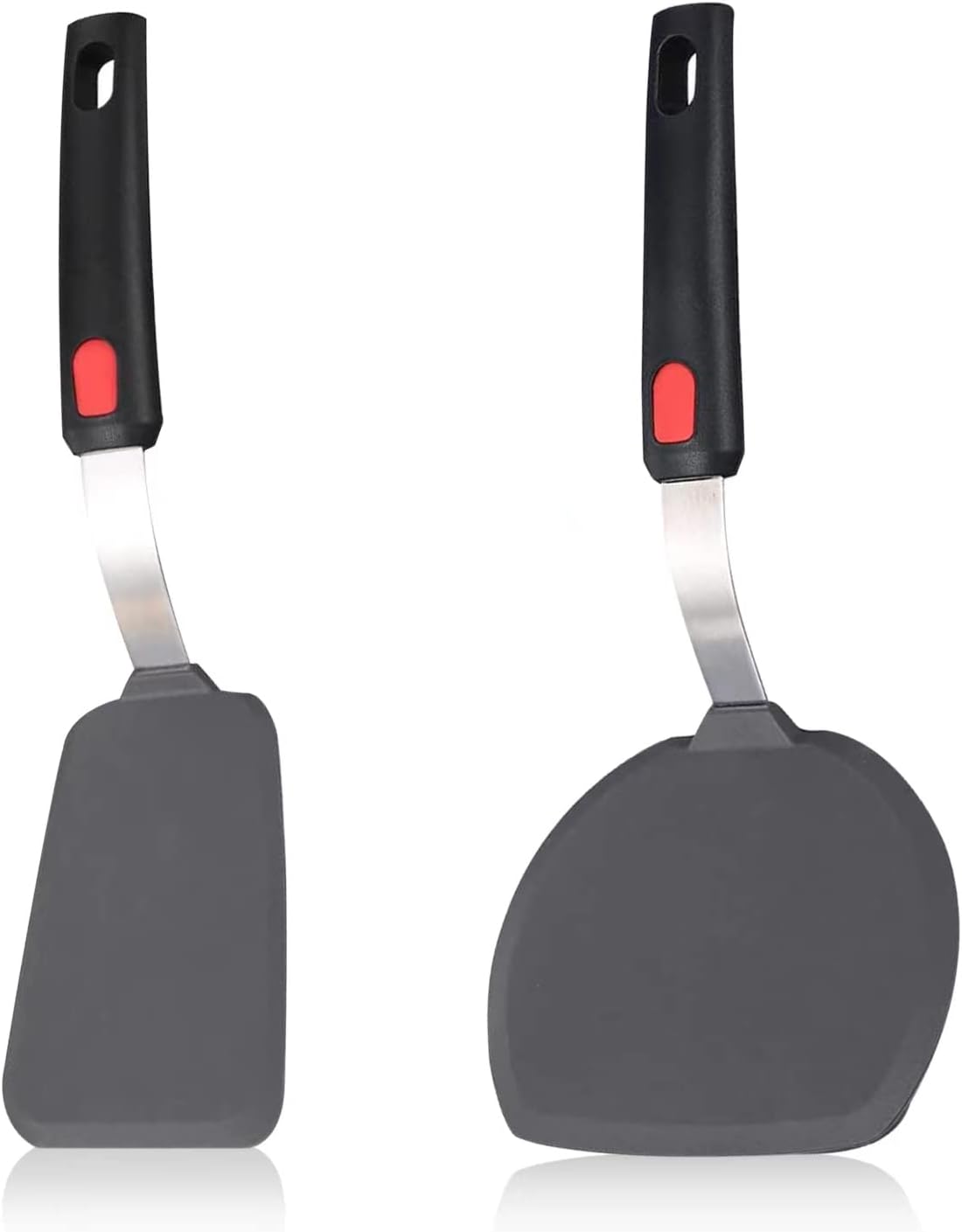 Lot de 2 spatules flexibles en silicone - Résistantes à la chaleur - Ustensiles de cuisine pour retourner les œufs, crêpes, hamburgers, crêpes et plus encore pour la cuisine et la pâtisserie Lot de 3