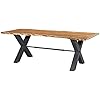 MASSIVMOEBEL24.DE Table à Manger 240x100cm - Bois Massif d'acacia laqué (Bois Naturel/Anthracite) - Iron Label #128