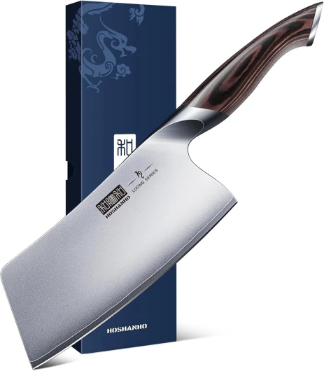 Feuille de Boucher, 18cm Couteau de Chef de Cuisine Acier Inoxydable, Couteau de Cuisine Chinois, Couperet de Cuisine Japonais Couteaux Cuisine Tranchant Adapté aux Fruits, Légumes et Viande Feuille de Boucher 18cm