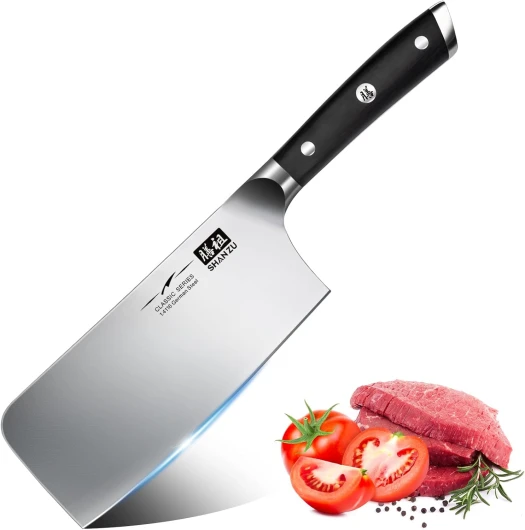 Feuille de Boucher Couteau de Chef Chinois Couperet de Cuisine Acier Inoxydable - CLASSIC Series