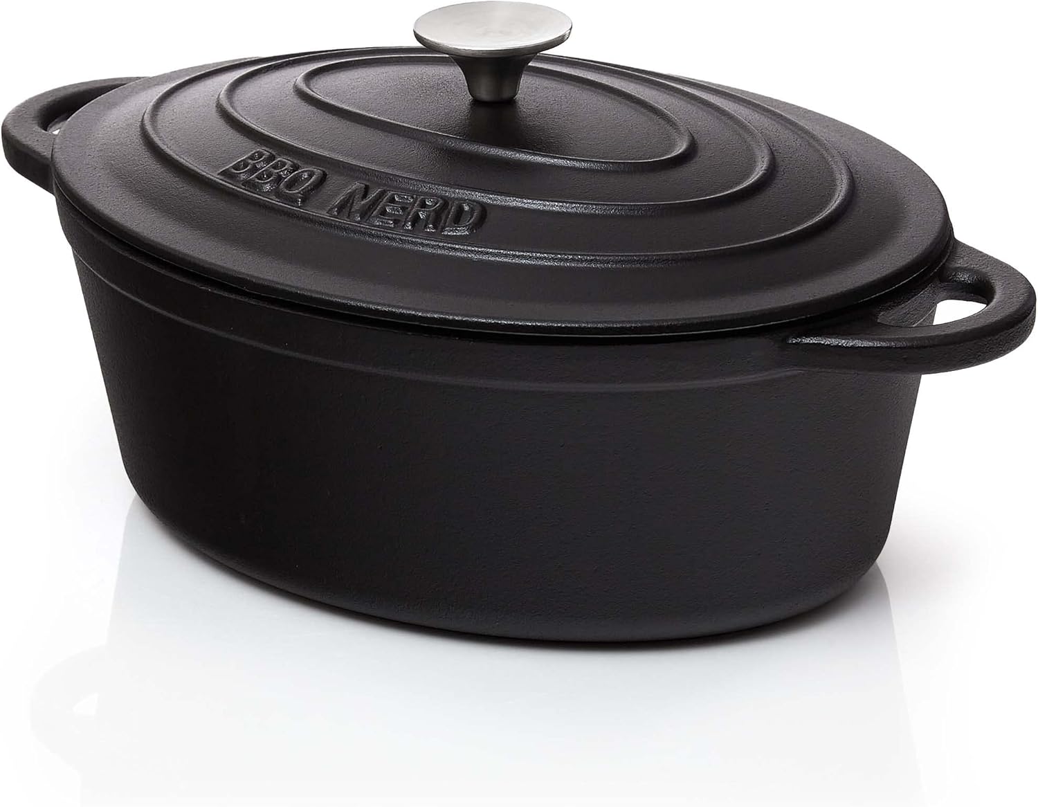 BBQ-Nerd© Cocotte ronde avec couvercle 6,3 l en fonte avec revêtement émaillé - Marmite en fonte Idéal pour la cuisson lente - Cocotte économe en énergie et conservation de la chaleur 6,3 litres - émaillé 6,3 Litres - Émaillé