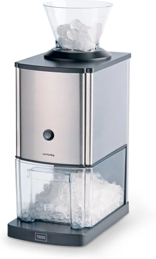 Trebs Broyeur à glace en acier inoxydable idéal pour les boissons gazeuses, les cocktails ou la préparation de desserts froids (1 kg de glace pilée par minute, capacité 3 litres, 80 watts)