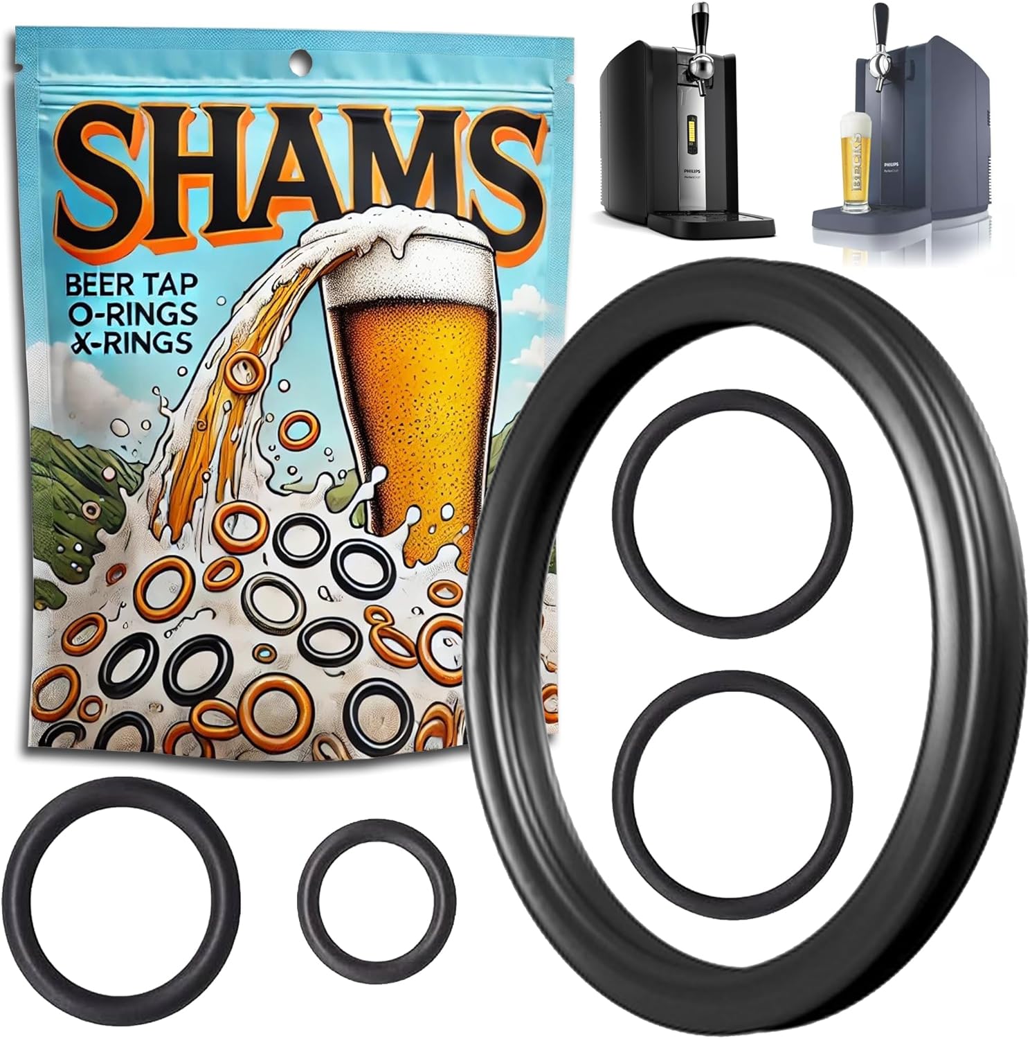 SHAMS KIT 5 Joints D'ÉTANCHÉITÉ Remplacement PERFECTDRAFT HD3720 HD3620 HD3610 HD3600 - Compatible Bec VERSEUR Robinet DE Pression TIREUSE A BIÈRE
