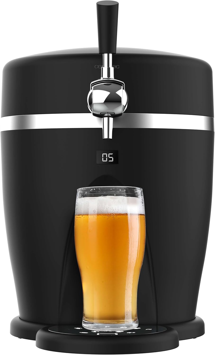 Tireuse à Bière BeerFlow 5000 - Machine à bière 60W, température de 3-6°C, compatible avec barils pressurisés de 5L, avec poignée, plateau d'égouttage et pieds antidérapants Noir
