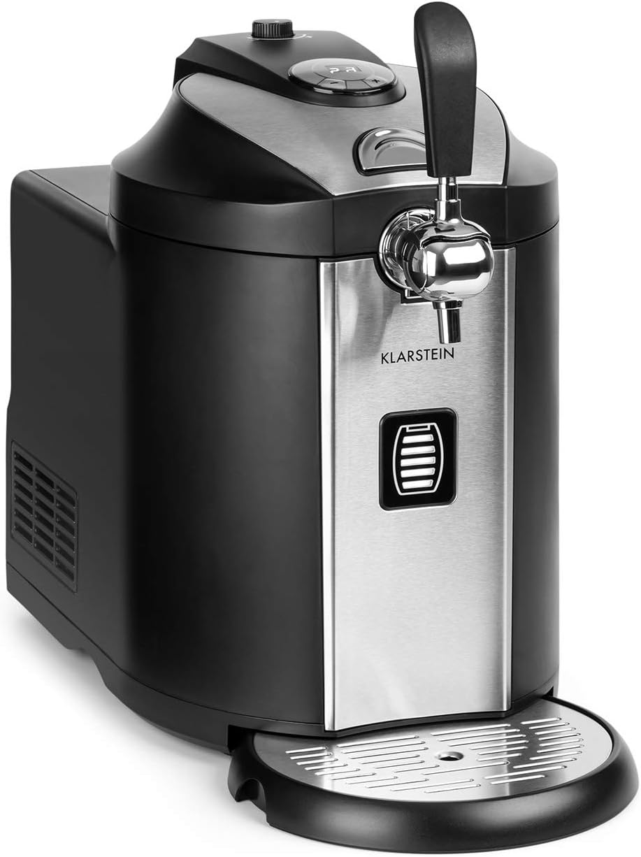 Beerkules - Tireuse à bière universelle, Pour tous les fûts de 5L, Avec ou sans cartouche de CO2, Refroidissement en 4 h, Boîtier en plastique & acier inoxydable, noir