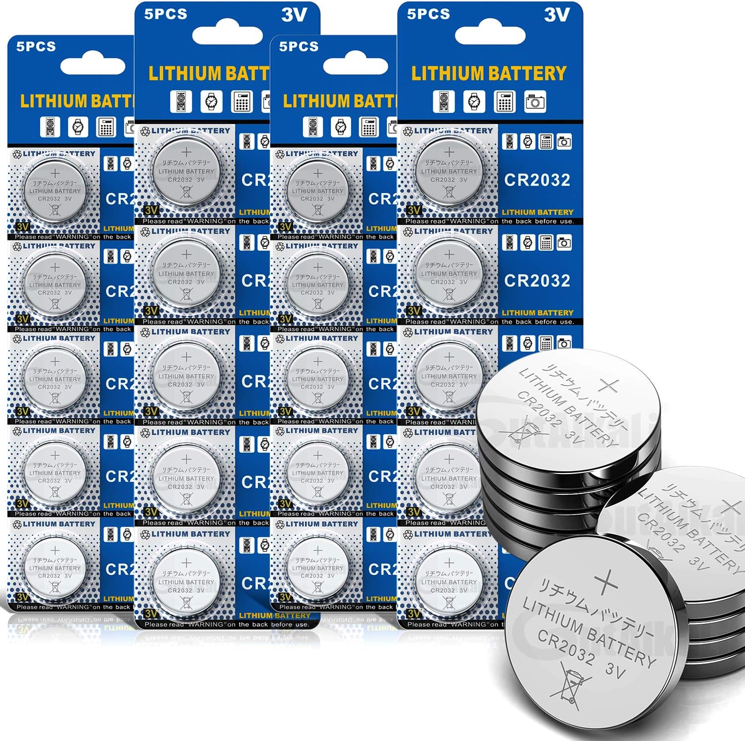 Batterie au Lithium Pile CR2032 - Blister de 20 Piles Piles CR2032 - Lithium 3V CR2032 20×CR2032