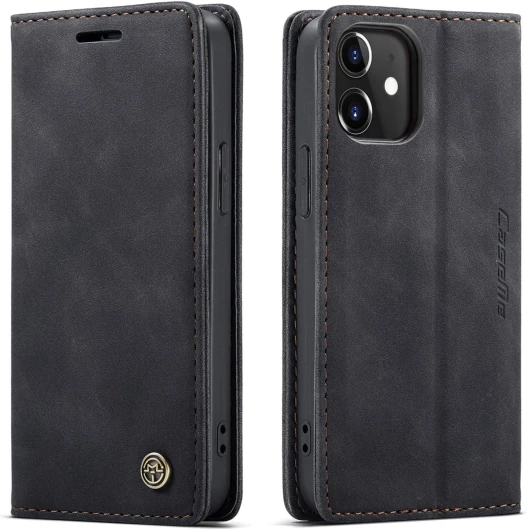 Phernykas Coque pour iPhone 12 mini 5,4 Pouces Étui de Wallet Cover, Housse Flip en Cuir Premium PU Portefeuille Case, [Fentes pour Cartes] [Magnétique][Antichoc] [Kickstand] Housse mini 12 Case, Noir iPhone 12 mini Noir