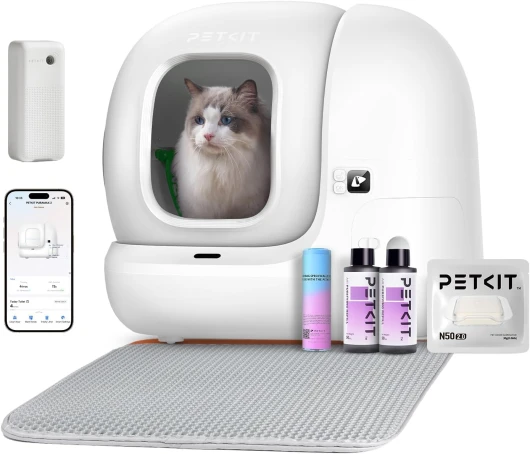 Pura Max 2 Litiere Chat Autonettoyante, Bac à Litter Automatic Amélioré, Anti-fuites/Pincement/Odeur, xSecure, Contrôle APP, Capacité 76L pour Plusieurs Chats Amélioration du T4-2