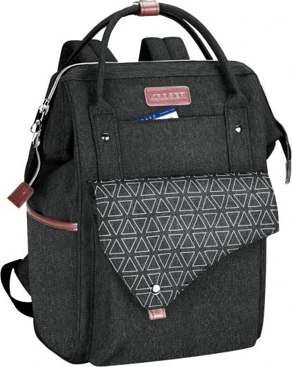 Sac à Dos pour Ordinateur Portable 15.6" Sac à Dos pour Ordinateur Scolaire Élégant avec Port de Chargement USB Sac Imperméable pour Voyage/Affaires/Collège/Femme/Homme Noir
