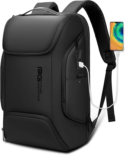 BANGE Sac à dos judicieux pour ordinateur portable de 15,6", sac professionnel pour homme et femme 7267 Noir